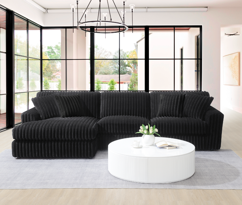 Luxe Sectional with Chaise in Black