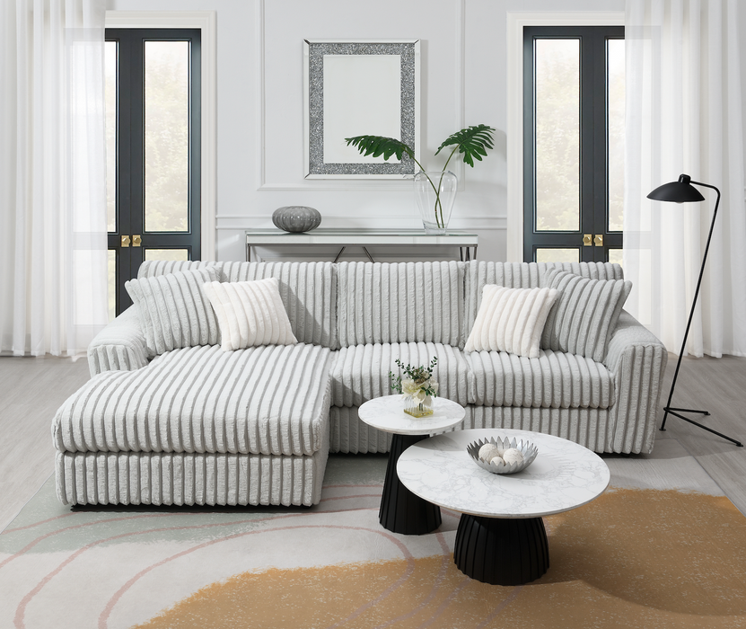 Luxe Sectional with Chaise in Grey