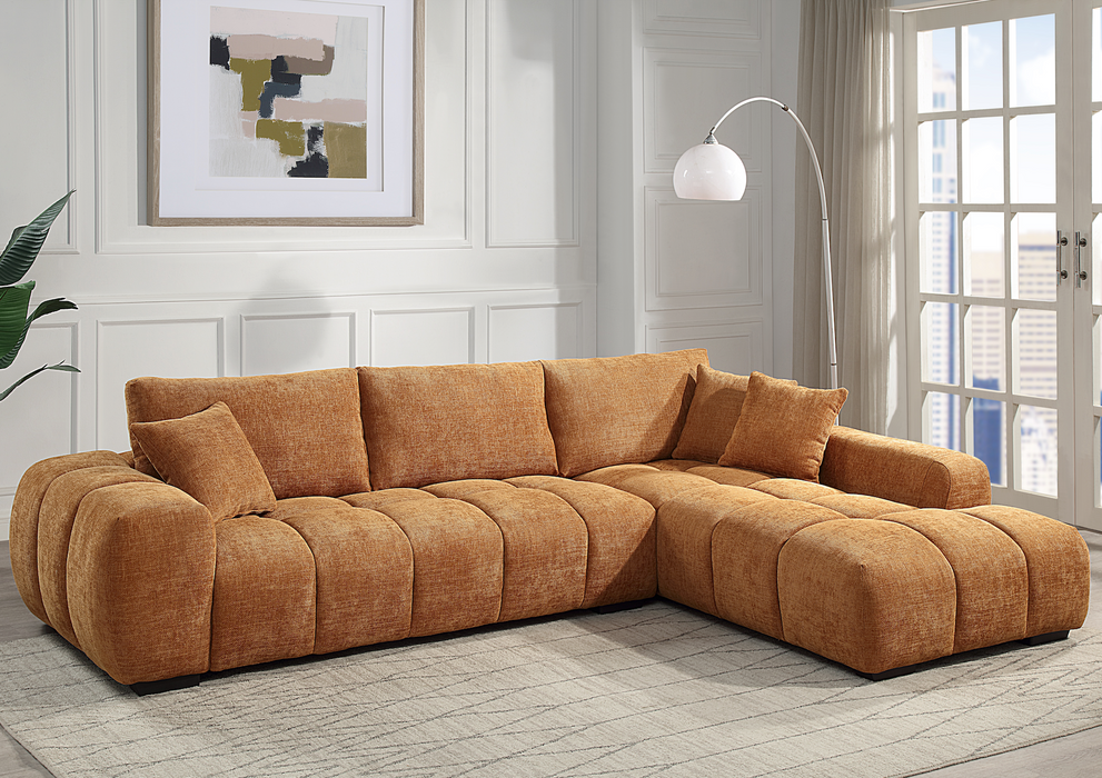 Chosen Sectional with Chaise in Orange