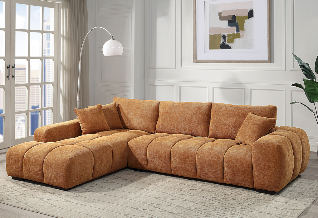 Chosen Sectional with Chaise in Orange