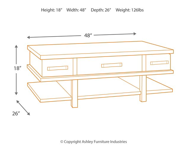 Mesa de centro Stanah con tapa elevable