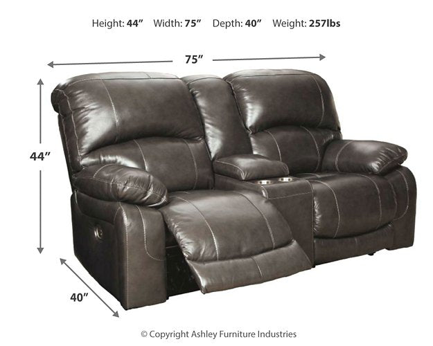 Hallstrung Power Reclining Loveseat with Console