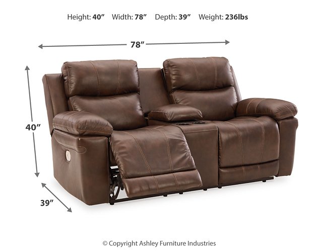 Edmar Power Reclining Loveseat with Console