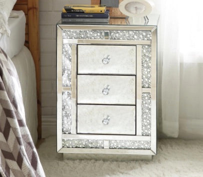 Mallika Mirrored & Faux Crystals Accent Table