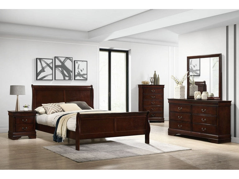 Louis Philippe Queen Panel Bed in Cherry