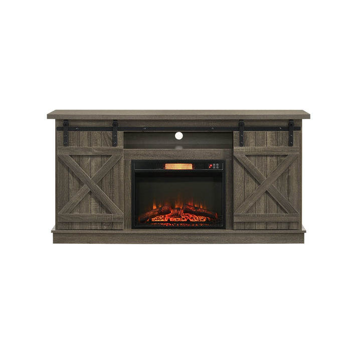 Brice 64 In Fireplace W/ Barn Door