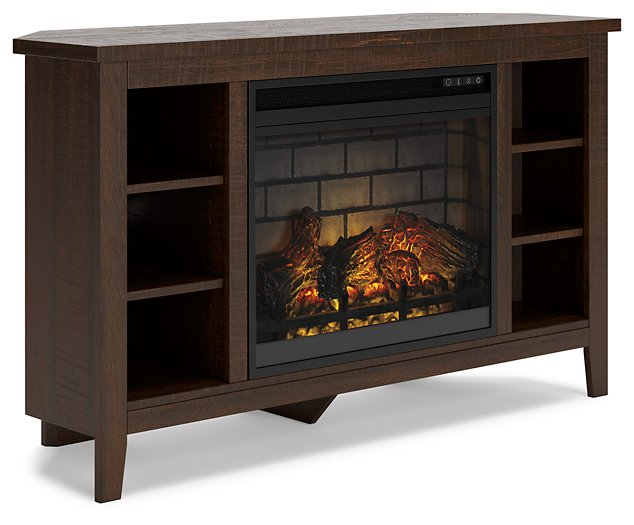 Camiburg Corner TV Stand with Electric Fireplace