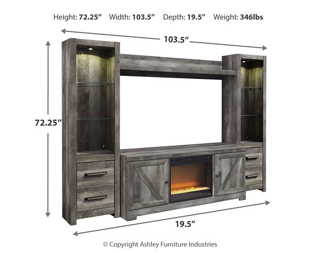 Wynnlow Entertainment Center with Electric Fireplace