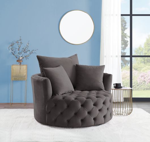 Zunyas 43"W Velvet Accent Chair with Swivel