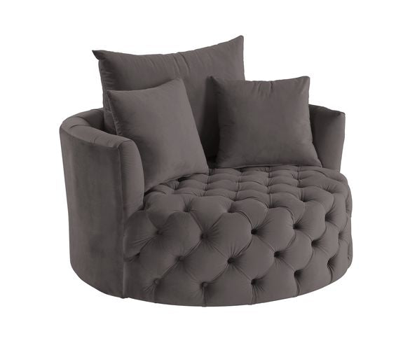 Zunyas 43"W Velvet Accent Chair with Swivel