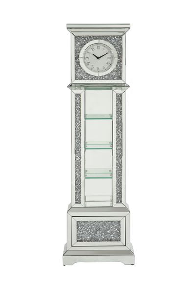 Noralie Glam Grandfather Clock with LED & Faux Diamonds Inlay