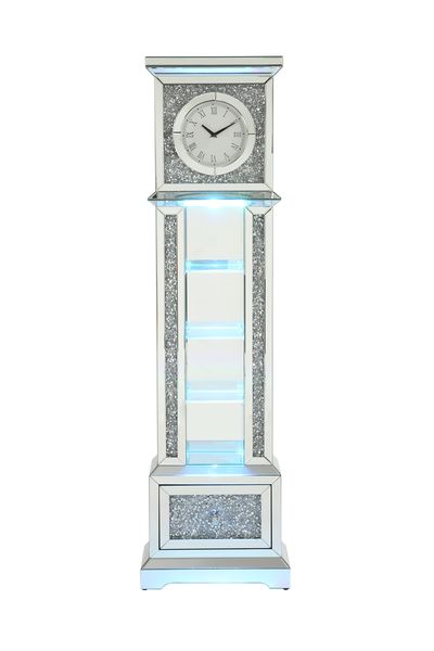 Noralie Glam Grandfather Clock with LED & Faux Diamonds Inlay