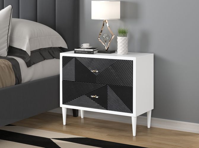 Dubni Rectangular 2 Drawers Accent Table