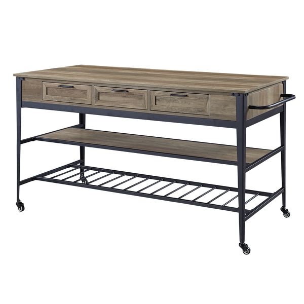 Macaria 3 Drawers Kitchen Island