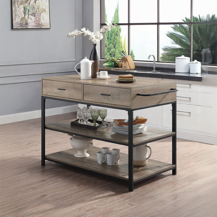 Macaria 2 Drawers Kitchen Island