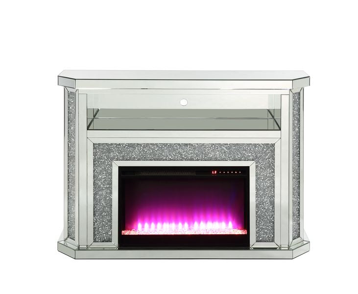 Noralie 51"L x 39"H Glam Fireplace with LED