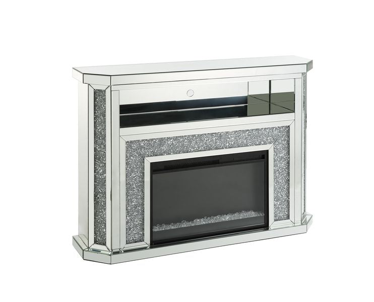 Noralie 51"L x 39"H Glam Fireplace with LED