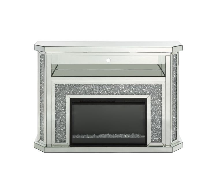 Noralie 51"L x 39"H Glam Fireplace with LED