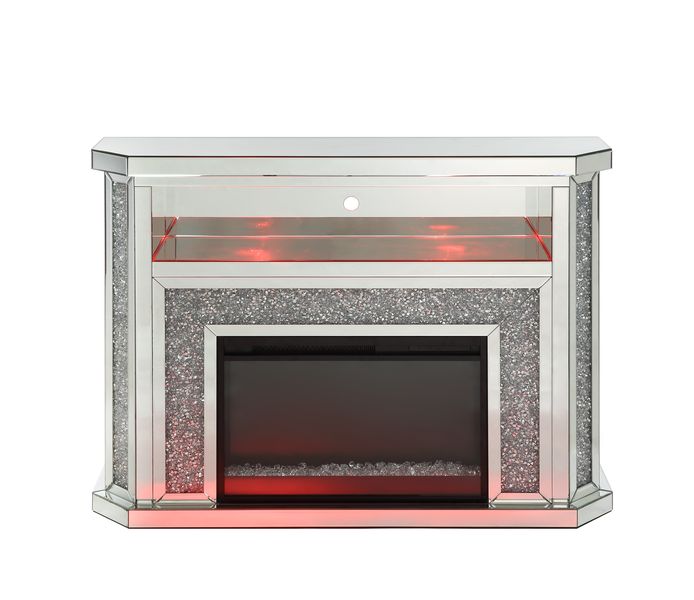 Noralie 51"L x 39"H Glam Fireplace with LED