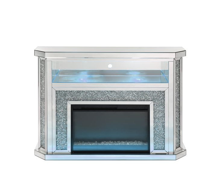 Noralie 51"L x 39"H Glam Fireplace with LED