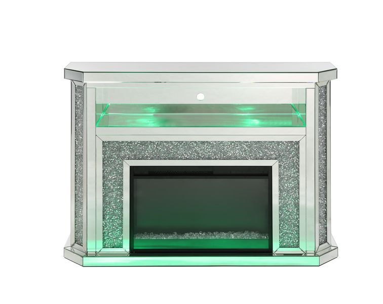 Noralie 51"L x 39"H Glam Fireplace with LED