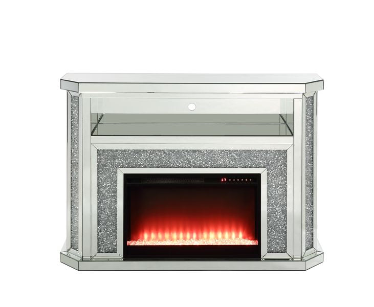 Noralie 51"L x 39"H Glam Fireplace with LED