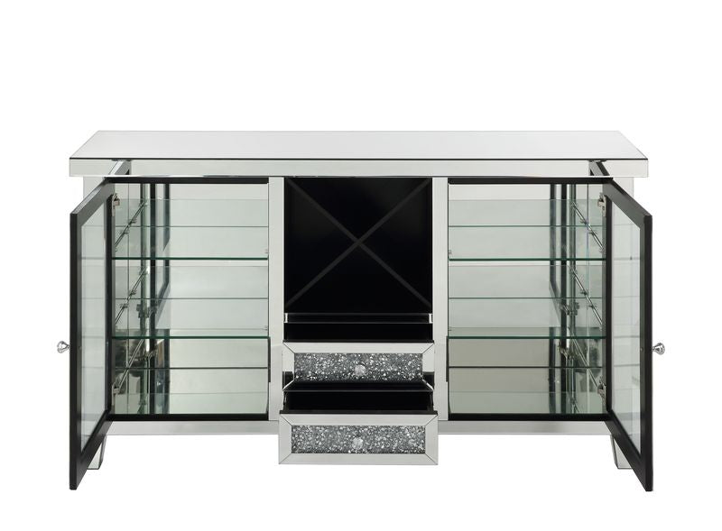 Noralie 36"H Glam Wine Cabinet with LED