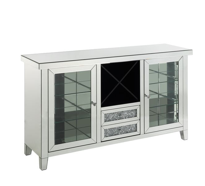 Noralie 36"H Glam Wine Cabinet with LED