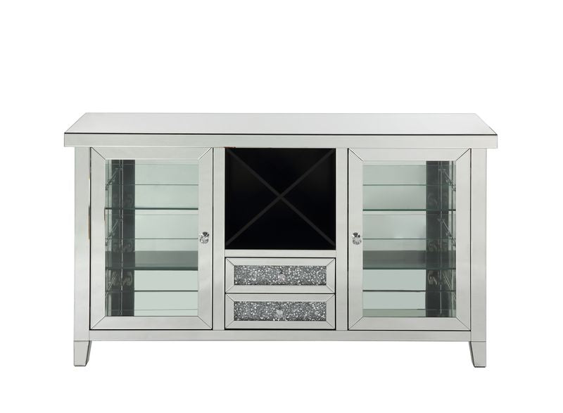 Noralie 36"H Glam Wine Cabinet with LED