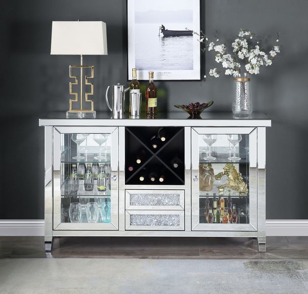 Noralie 36"H Glam Wine Cabinet with LED