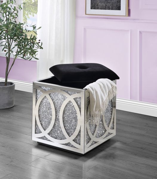 Noralie Glam Ottoman with Storage