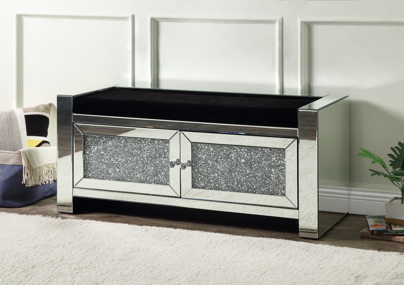 Noralie 47"L Glam Bench with Storage