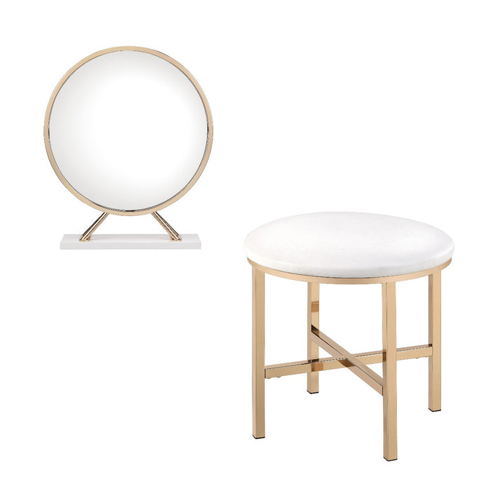 Midriaks 16"H Mirror & Stool