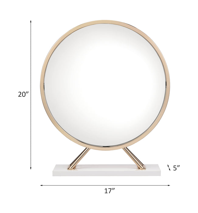 Midriaks 16"H Mirror & Stool