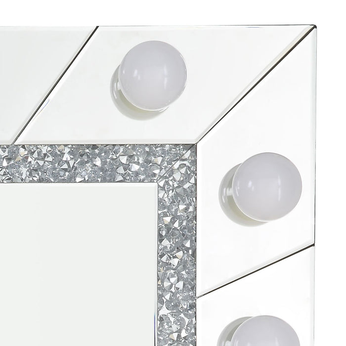 Noralie 32"L x 28"H Glam Accent Mirror with Faux Diamonds