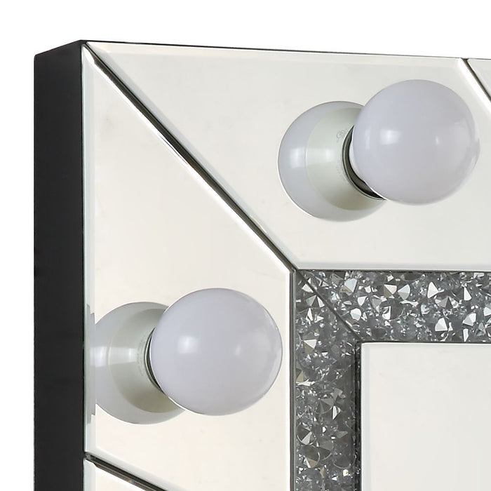 Noralie 32"L x 28"H Glam Accent Mirror with Faux Diamonds