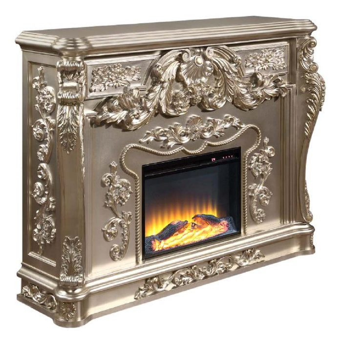 Sorina 66"L Electric Fireplace with Floral Moldings