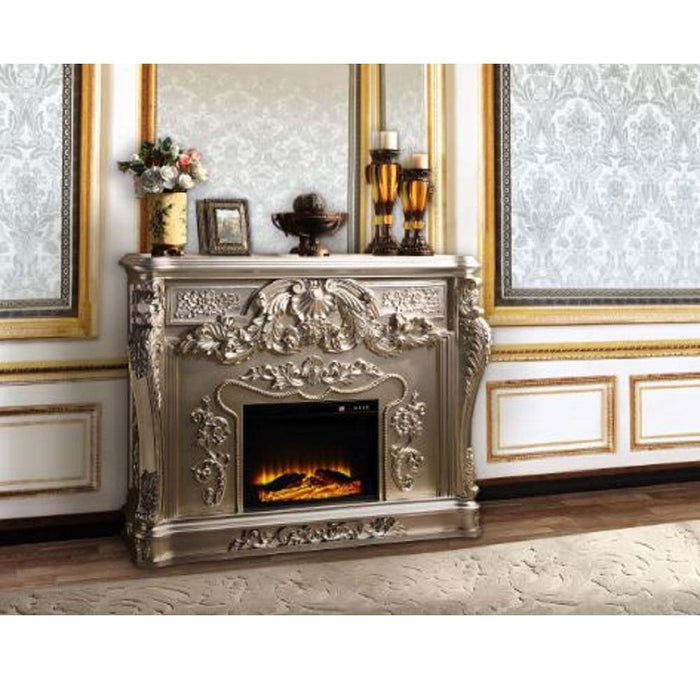 Sorina 66"L Electric Fireplace with Floral Moldings