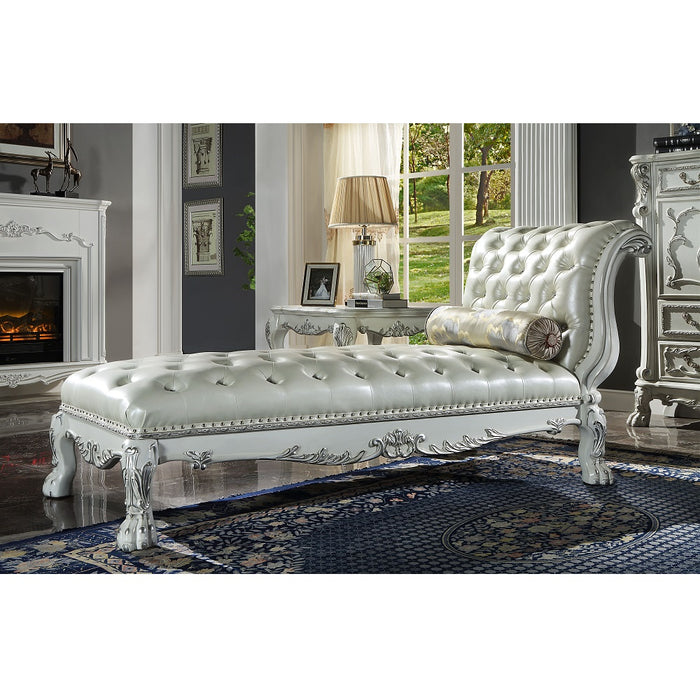 Dresden Chaise with Crystal Like Button Tufted Backrest & Seat