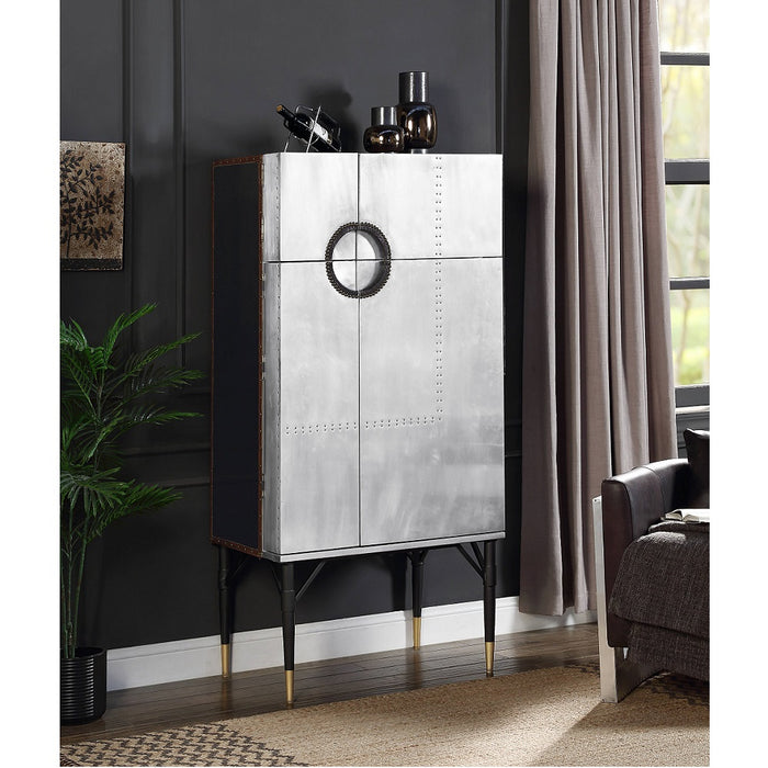 Yoela 2 Drawers Wine Cabinet