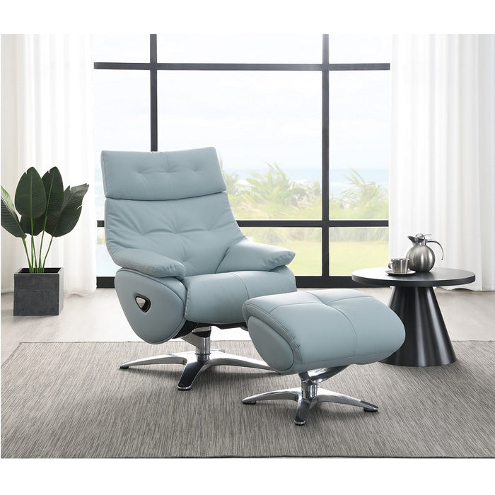 Janella Accent Chair with Swivel & Ottoman