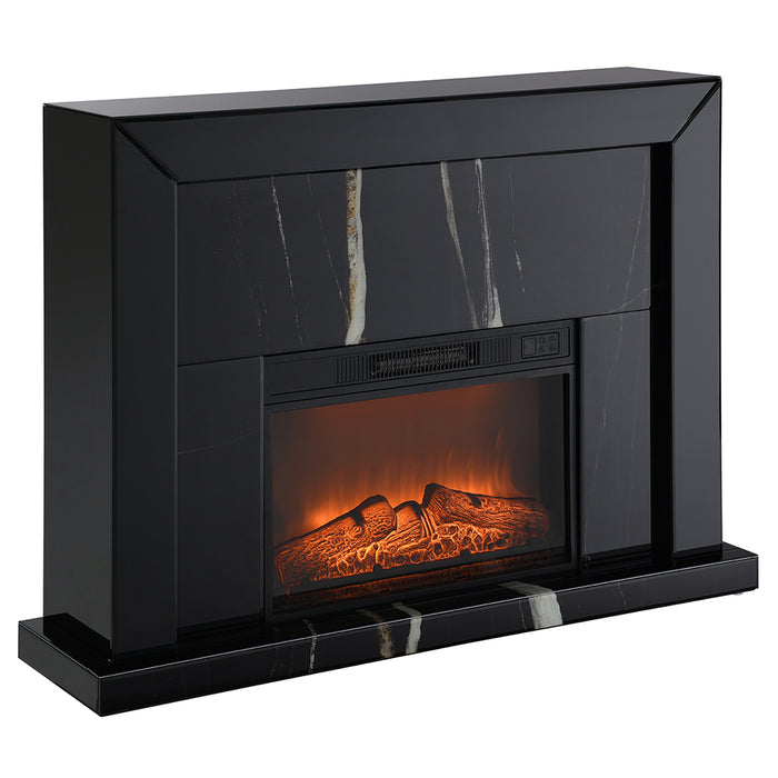 Drisana 47"L Rectangular Marble Grain Fireplace