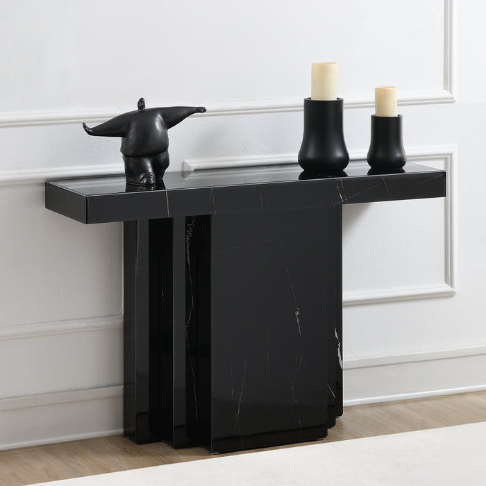 Drisana Rectangular Marble Grain Console Table