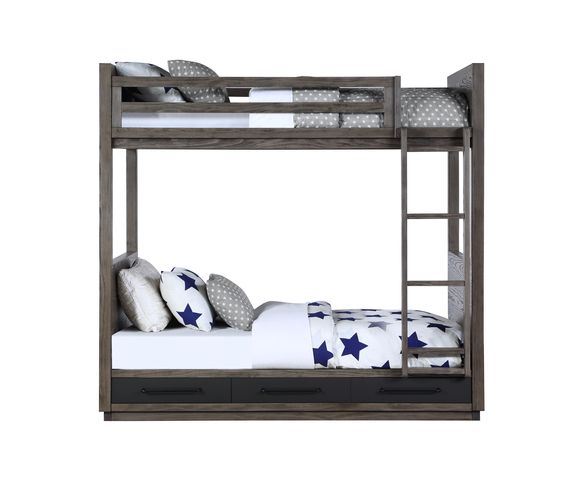 Estevon Teenager Solid Wood Bunk Bed (T/T) with Storage