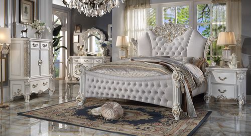 Vendome Upholstered Bed with Button Tufted Headboard & Footboard