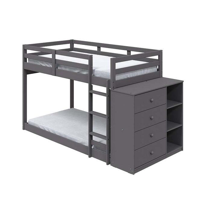 Gaston 4 Drawers Bunk Bed (T/T) with 4 Drawers & 3 Compartments