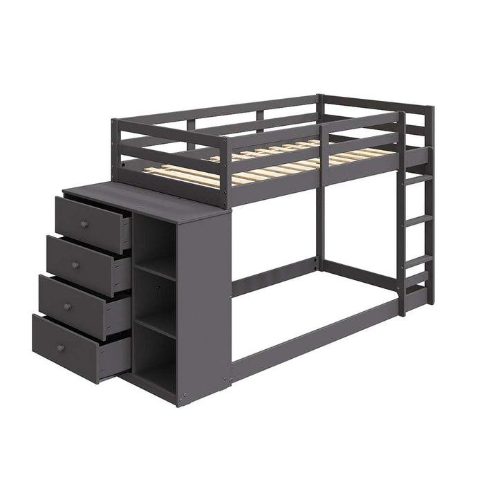 Gaston 4 Drawers Bunk Bed (T/T) with 4 Drawers & 3 Compartments