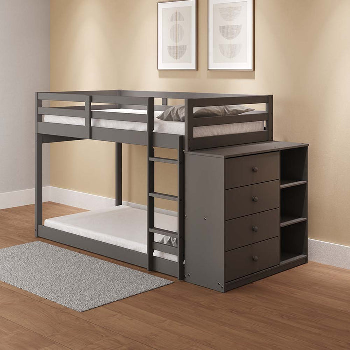 Gaston 4 Drawers Bunk Bed (T/T) with 4 Drawers & 3 Compartments