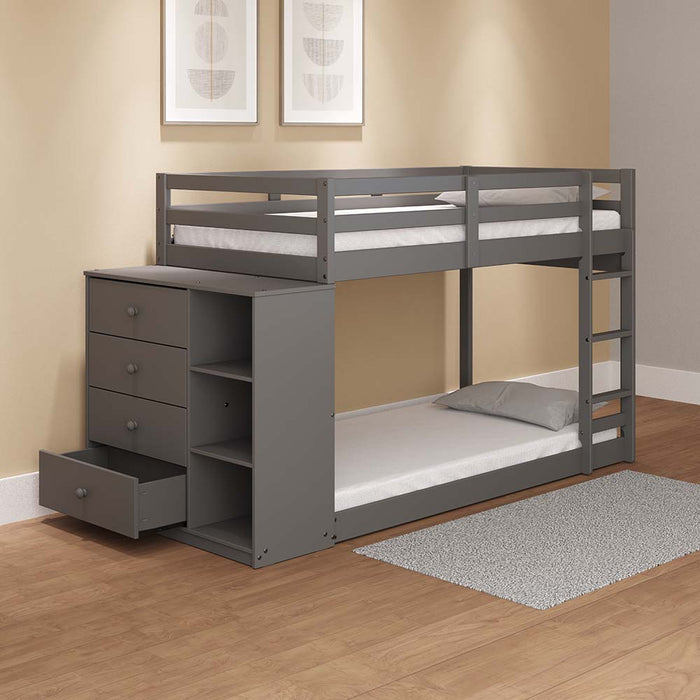 Gaston 4 Drawers Bunk Bed (T/T) with 4 Drawers & 3 Compartments