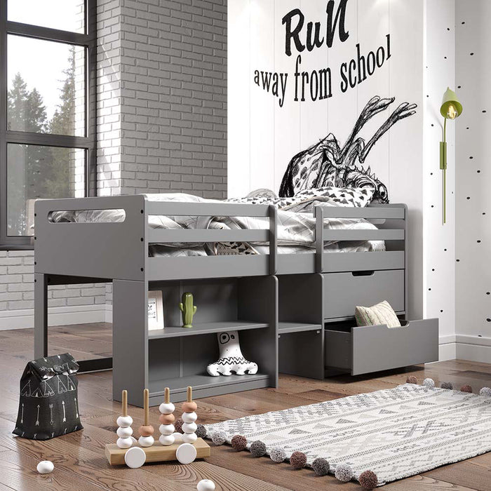 Fabiana Twin Loft Bed 2 Drawers Twin Loft Bed with Storage